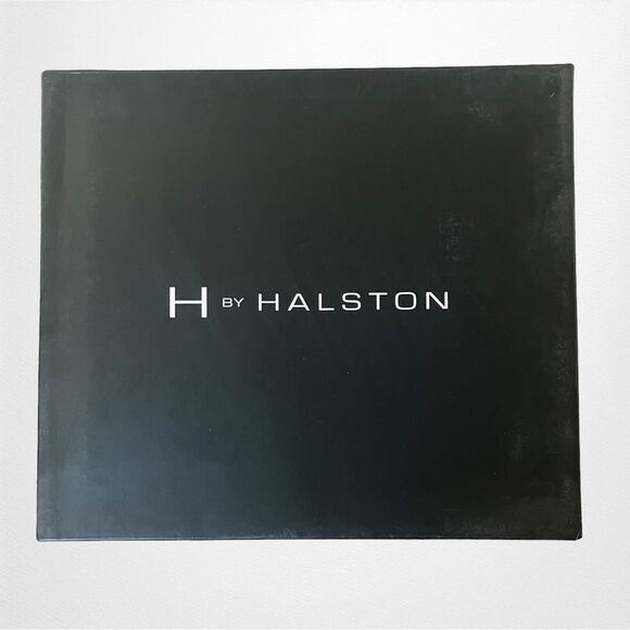 New in Box H By HALSTON Cindy Stacked Heel Suede and Fur Ankle Bootie Size 8